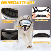 Safety Sunglasses for Dogs with Adjustable Straps and Clear Curved Lenses for All-round Vision