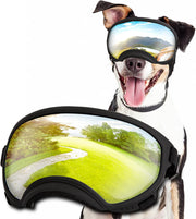 Safety Sunglasses for Dogs with Adjustable Straps and Clear Curved Lenses for All-round Vision